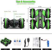 Carica l&#39;immagine nel visualizzatore di Gallery, OUTTUO Auto telecomandata anfibia, Auto da Corsa ad Alta velocità a 4 Ruote motrici a 2,4 GHz, Rotazione a 360 Gradi, Adatta per l&#39;uso su Terra e Acqua（Verde）