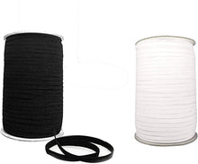 Carica l'immagine nel visualizzatore di Gallery, dac Elastico per Cucito 10 M o 5 M Elastico Piatto per Mascherine Bianco Nero 5 mm Piatto Fatto in Italia (10 Metri Bianco)