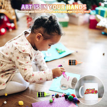 Carica l&#39;immagine nel visualizzatore di Gallery, Gifort Colori per Tessuti Permanenti 3D, Set di 24 Colori x 30ml, Colori per Pittura per Bambini e Adulti, Colori Fluorescenti Metallizzati per Stoffe Magliette Vetro Legno