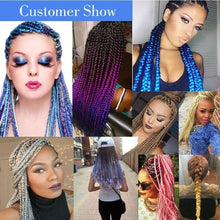 Carica l&#39;immagine nel visualizzatore di Gallery, Treccine Africane Extension 3 Ciocche Trecce Afro Finta Capelli Treccia Sintetica Intrecciate Ombre Jumbo Braiding Hair Kanekalon Braids Crochet Twist, Biondo naturale 60.96 cm (Confezione da 3) Bionda naturale