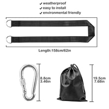 Carica l&#39;immagine nel visualizzatore di Gallery, Kit Altalena albero appeso impermeabile(2 pezzi), cinghie 150 x 4.5 cm, Nero - Ilgrandebazar