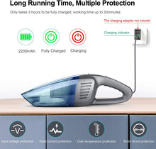 Carica l'immagine nel visualizzatore di Gallery, Aspirapolvere Senza Fili, Temfly Aspirabriciole 8000PA Aspirapolvere Portatile 2200mAh Aspirapolvere per Auto con Filtro HEPA Lavabile, Aspirabriciole Senza Fili Umido e Asciutto Adatto a Casa e Auto