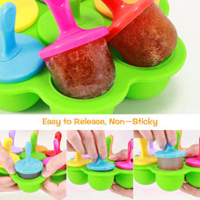 Carica l&#39;immagine nel visualizzatore di Gallery, Fostoy Stampi per Gelato,Mini Stampo in Silicone per Ghiaccioli,Riutilizzabili Produttori di Ghiaccioli per la Preparazione di Ghiaccioli, Gelati, Sorbetti,Contenitore per Alimenti per Bambini