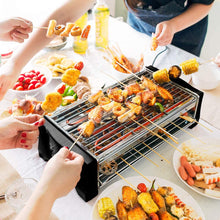 Carica l&#39;immagine nel visualizzatore di Gallery, HengBO Griglia Elettrica BBQ Senza Fumo, Barbecue da Tavolo Piastra Grill Elettrico Doppio Strato con Vassoio Raccogli Olio per Party Riunione di Famiglia in Balcone e Giardino per 6 Persone - 2000W