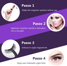 Carica l&#39;immagine nel visualizzatore di Gallery, Ciglia Magnetiche Con Eyeliner Magnetico Kit, 5 Paia Di Ciglia Finte Naturali E Di Lunga Durata, Ciglia Finte Magnetiche Riutilizzabili Senza Colla
