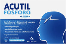Carica l'immagine nel visualizzatore di Gallery, Acutil Fosforo Advance, Integratore Alimentare a Base di L-asparagina, Fosfoserina, N-acetil L-glutamina, e Vitamina B6, 50 Compresse Facili da Deglutire.