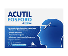Carica l&#39;immagine nel visualizzatore di Gallery, Acutil Fosforo Advance, Integratore Alimentare a Base di L-asparagina, Fosfoserina, N-acetil L-glutamina, e Vitamina B6, 50 Compresse Facili da Deglutire.
