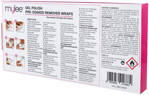 Mylee Salviette levasmalto pre-imbevute con solvente per smalto gel, Professionali, Per manicure e pedicure, Veloci e facili da usare (100 salviette)