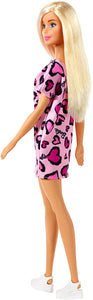 Barbie- Bambola Bionda con Abito Rosa con Cuoricini e Scarpe Giocattolo per Bambini 3+ Anni, Multicolore, GHW45