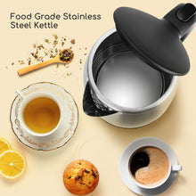 Carica l'immagine nel visualizzatore di Gallery, Aigostar Milo - Bollitore Acqua Elettrico 2200W, Capacità 1,7L, Bollitori In Acciaio Inox spazzolato, Senza BPA con Spegnimento Automatico e Protezione da Bollitura a Secco, Filtro Anticalcare, Nero