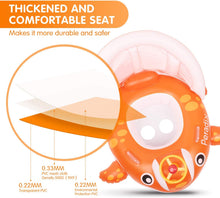 Carica l'immagine nel visualizzatore di Gallery, Peradix Piscina Salvagente per Bambini con Tettuccio e Mutandina Baby Float (Arancione-Bianco)