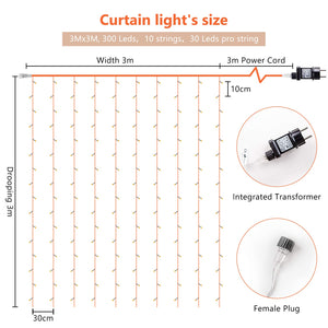 Meamae care Catene Luminose 3M x 300 Luci di Natale esterno e interno a 8... - Ilgrandebazar