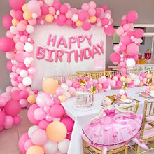 Carica l'immagine nel visualizzatore di Gallery, MMTX Palloncini Feste di Compleanno Rosa, Buon Compleanno Ballon Banner Aluminium Ballons Decorazione Festa a Tema Ragazza di Balletto Cake Topper Tatuaggi Bambini per Compleanno Baby Shower