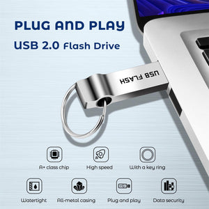 Chiavetta USB 256GB - camcise Impermeabile Pendrive USB 3.0 Metallo Pen Drive Plug-and-Play Pennetta USB per Computer, Tablet, con Portachiavi Portatile (256gb)