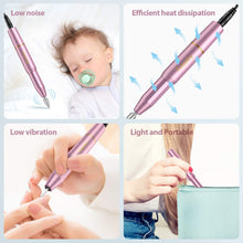 Carica l&#39;immagine nel visualizzatore di Gallery, Aggiornato Fresa per Unghie,Tesoky 11 in 1 Portatile Fresa Unghie professionale per Manicure e Pedicure and Casa e Salone DIY 2000 Giri Velocità Regolabile con Strumenti di Lucidatura (Rosa)