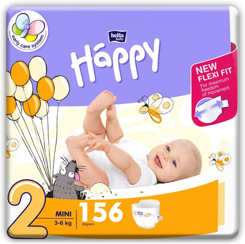 Bella Baby Happy - 156 Pannolini taglia 2 3-6kg