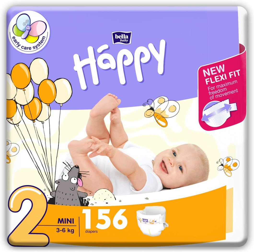 Bella Baby Happy - 156 Pannolini taglia 2 3-6kg