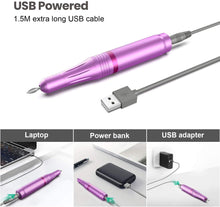 Carica l&#39;immagine nel visualizzatore di Gallery, Fresa per Unghie Professionale, Sicuro, 11 in 1 Portatile kit Manicure e Pedicure Elettrico,20000 RPM Velocità Regolabile, Trapano Chiodo per Casa e Salone con Set Strumenti di Lucidatura Viola