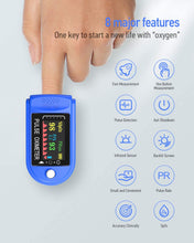 Carica l&#39;immagine nel visualizzatore di Gallery, Ossimetro da Dito,Pulsossimetro da Dito Professionale, Sensore Digitale di Ossigeno Nel Sangue e Pulsazioni, con Allarme SPO2, per Uso Domestico, Fitness e Sport Estrem (Blu)