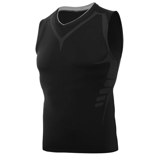 AMZSPORT Canotta Compressione da Uomo Sport Senza Maniche Base XXL, Nero - Ilgrandebazar