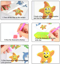 Carica l&#39;immagine nel visualizzatore di Gallery, “N/A” 29 Pezzi 5D Pittura Diamante Diamante Adesivo Kit Animale per Bambini Diamante Kit da Colorare per Numero Pittura Puzzle Puzzle Adesivi per Notebook/Telefono/Tazza