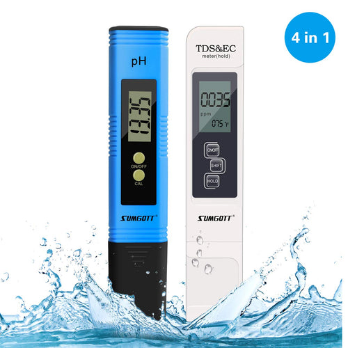 Misuratore Ph, PH Tester, misuratore ph acqua 4 in 1 PH/TDS&EC white+blue - Ilgrandebazar
