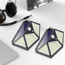 Carica l'immagine nel visualizzatore di Gallery, Luce Solare led Esterno【270°Angolo Illuminazione-2200mAh】QTshine 162LED Lampada Solare con Sensore di Movimento Luci Solari Esterno 3 Modalità Lampade Solari Impermeabile per Giardino-2 Pezzi