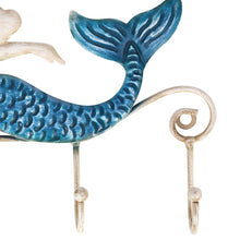 Carica l&#39;immagine nel visualizzatore di Gallery, TOOARTS Appendiabiti da parete in ferro/Iron Mermaid Wall Hanger Blu E Oro - Ilgrandebazar