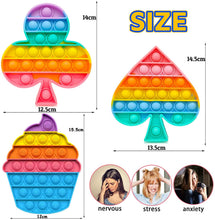 Carica l'immagine nel visualizzatore di Gallery, Chennyfun Fidget Pop Toy Set, Spingi Pop Giocattoli Sensoriali, 3PCS Fidget Pack, Arcobaleno Bubble Popper Giocattoli per alleviare l'ansia, Ventaglio di Girasole Gelato Regali per Bambini e Adulti