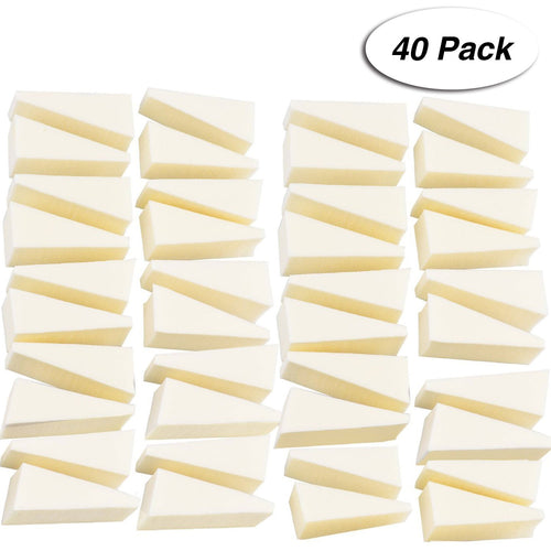 Circa 40 spugne triangolari per trucco, cosmetici, nail art, white - Ilgrandebazar