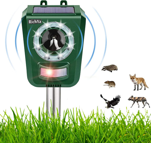 INTEY RichYa Repellente Gatti Ultrasuoni Solare, per Allontanare Cani, Gatti,...