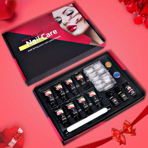 Gel per Unghie Ricostruzione Kit, Mysweety 8 Colorati Poly Gel professionale Rosa, con Unghie Finte/Pennello/Gel Chiodo Base/Top Coat/Soluzione Slip