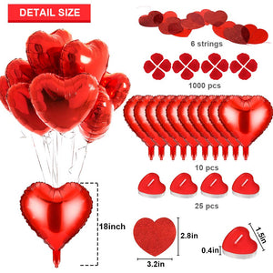 Palloncini a Forma di Cuore, MMTX Lattice e Pompa e Candele Rosa - Ilgrandebazar