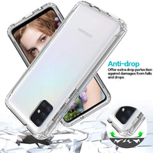 Carica l'immagine nel visualizzatore di Gallery, Cover per Samsung Galaxy A51 4G con 2 Pezzi Vetro Temperato Pellicola Protettiva e 2 Pezzi Protettore Lente Fotocamera, Custodia Transparent Protective Anti-yellow, Case in Antiurto buffer