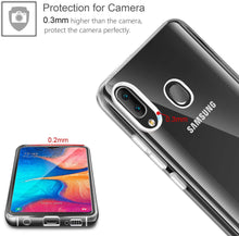 Carica l&#39;immagine nel visualizzatore di Gallery, Leathlux Cover Samsung Galaxy A20e Custodia Trasparente + 2 × Pellicola Vetro Temperato Galaxy A20e, Morbido Silicone Custodie Protettivo TPU Gel Sottile Cover per Samsung Galaxy A20e 5.8&quot;
