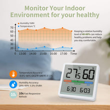 Carica l'immagine nel visualizzatore di Gallery, NOKLEAD Digital Thermohygrometer, Portable, Indoor hygrometer, High precision, temperature and humidity meter for room air conditioning control, room air monitoring, climate monitor