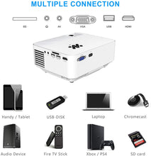 Carica l&#39;immagine nel visualizzatore di Gallery, VILINICE HOPVISION Mini Proiettore 1080P Full HD,Video Proiettore Portatile 6500 Lumen con Display da 240”,Proiettore LCD per 90000 ore,Compatibile con HDMI/AV/USB/SD/VGA