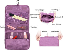 Carica l'immagine nel visualizzatore di Gallery, Beauty Case da Viaggio,Appeso Trousse da Toilette,Multi-compartimenti per Organizzare Oggetti Personali,Accessori Viola