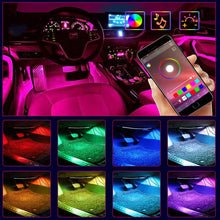 Carica l'immagine nel visualizzatore di Gallery, GOLDGE Striscia LED Auto con Controllo APP, Striscia Luci Interne con 48 LED RGB per Auto, 8 Colori 4 Modalità Musica Kit di Illuminazione, DC 12V [Classe di Efficienza Energetica A++]