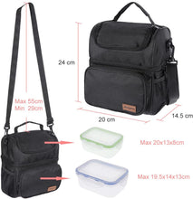 Carica l'immagine nel visualizzatore di Gallery, Anpro Borsa Termica, Borsa Pranzo con Tracolla,Borse Porta Alimenti per Scuola,Campeggio,Ufficio 40cm