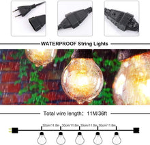 Carica l&#39;immagine nel visualizzatore di Gallery, Catena Luminosa Esterno,VIFLYKOO 36 FT Catena Luci Stringa con 30 lampadine 5 lampadine di Ricambio G40 Bianco Caldo Impermeabile Decorazione da Esterno e Interno per Festa,Giardino, Natale,Matrimonio