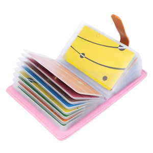 10 Colori Porta Carte di Credito Pelle per Donna Uomo - 26 Slot (Rose Rosso) - Ilgrandebazar