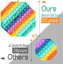 Carica l'immagine nel visualizzatore di Gallery, Fettinow Pop It Grande Fidget Toy - Giocattolo Antistress Push Pop Grande - Pop It Gigante Arcobaleno in Silicone di Alta qualità