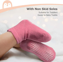 Carica l'immagine nel visualizzatore di Gallery, momcozy Calzini Antiscivolo Bambino Calzini Neonato Calze Gommate Bambino Calze Antiscivolo Bimba Set Di Calzini Calzini Colorati Calzini Riscaldanti per 0-36 Mesi Neonata, 4/6/12 Paia