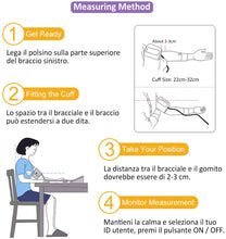 Carica l'immagine nel visualizzatore di Gallery, Cazon Misuratore di pressione sanguigna, misuratore di pressione sanguigna digitale automatica per uso domestico, misuratore di frequenza cardiaca con bracciale, 2 × 120 set di memoria (Black)