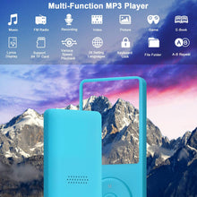 Carica l'immagine nel visualizzatore di Gallery, COVVY Slim Music Player 8GB portatile Lossless Sound 70 ore di schermo MP3 supporta fino a 64 GB (Azzurro)