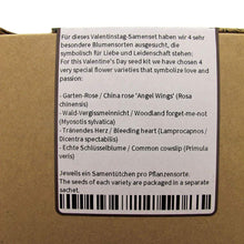 Carica l&#39;immagine nel visualizzatore di Gallery, Buon San Valentino - Set regalo di semi con 4 fiori romantici: Simbolo... - Ilgrandebazar