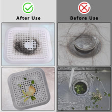 Carica l&#39;immagine nel visualizzatore di Gallery, Alyvisun 2Pcs Silicone Raccogli Capelli Doccia con Ventosa, Filtro per Capelli Protezione Scarico, Universale Filtro di Scarico Anti Capelli per Cucina, Bagno (Bianco + Grigio)