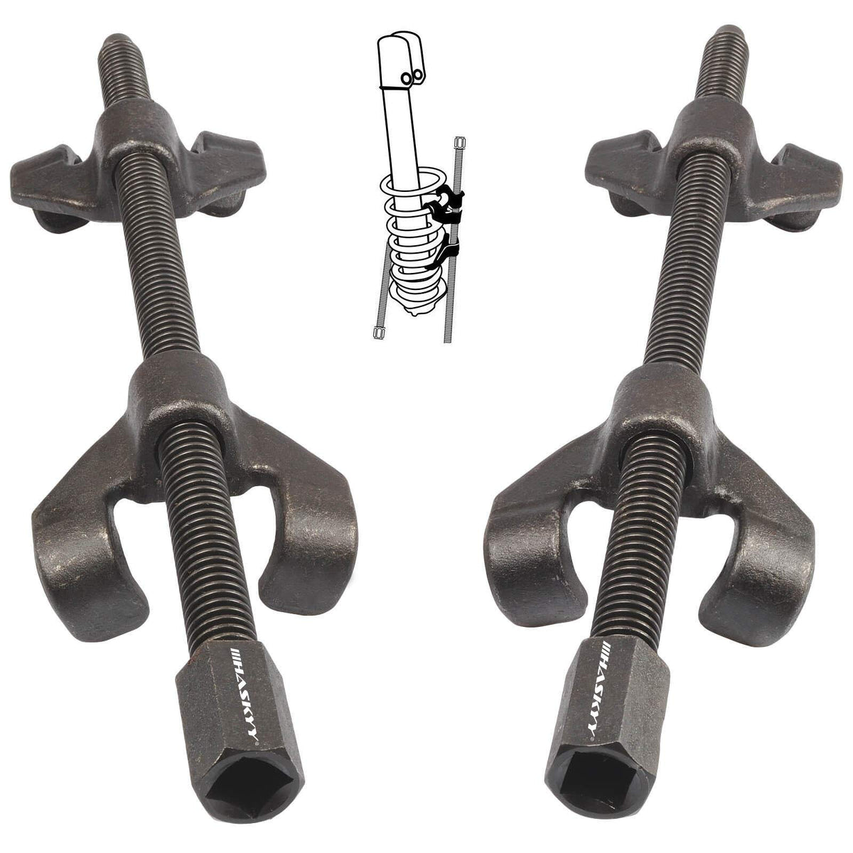 Compressore Molle Ammortizzatori HASKYY Professionale - 2 Pezzi, Portata 380mm