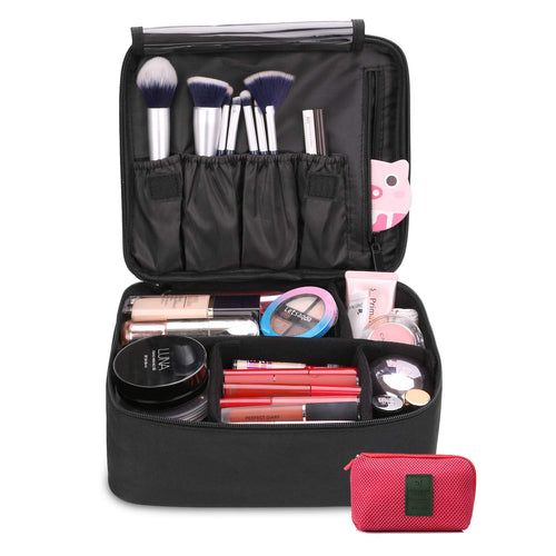 DIMJ Porta Trucchi da Viaggio, Borsa Trucco Professionale Beauty Case Nero - Ilgrandebazar